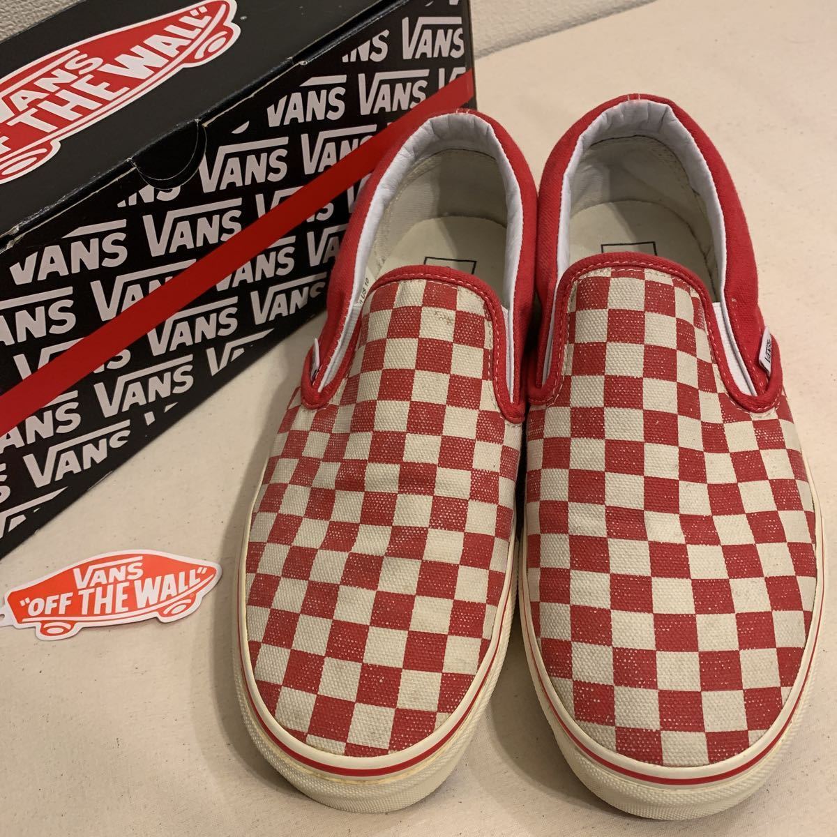 【やや傷や汚れあり】VANS Classic SlipOn Washed Checker/ヴァンズ クラシック スリッポン ウォッシュド