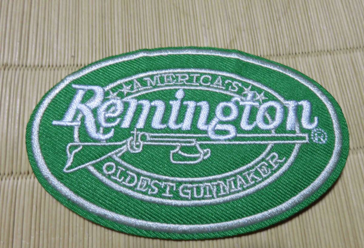 【未使用】緑白RM 新品Remington レミントン 激シブ 刺繍ワッペン（パッチ）US 銃 ライフル アメリカ 洋服・衣類DIY 激シブ