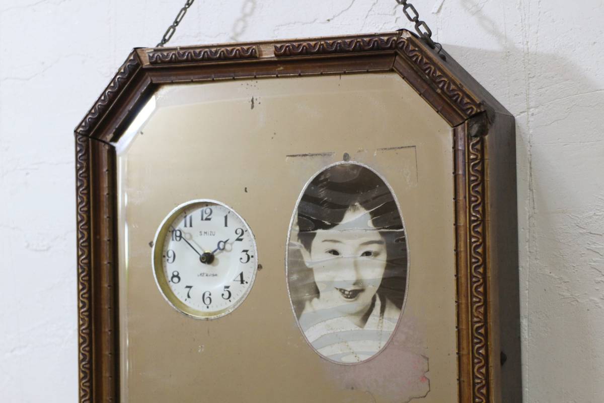 アンティーク S.Mizu ダイヤ型 からくり ゼンマイ時計 日本製 古き良き