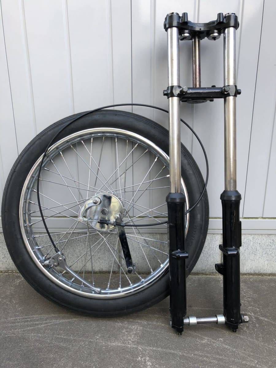 ハーレー 21インチ ナローフロントホイール タイヤ付き 3/4 検