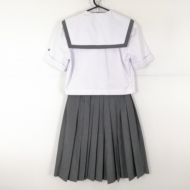 傷や汚れあり】1円 セーラー服 スカート 上下2点セット M 夏物 グレー1