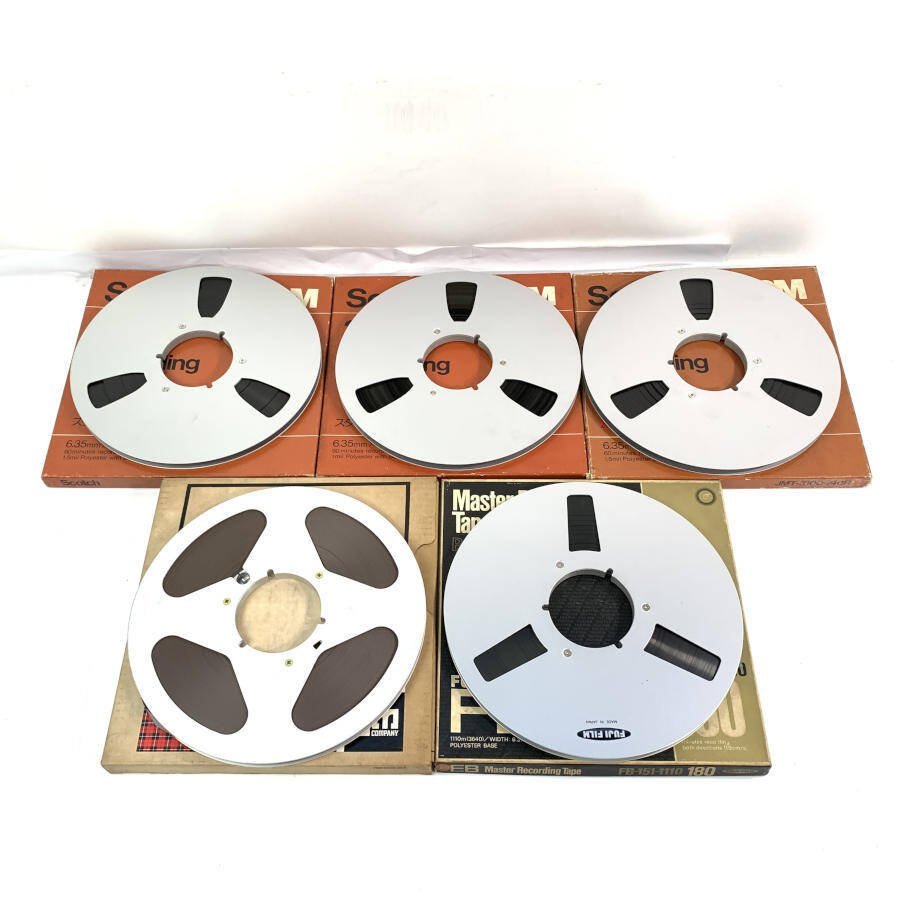 ジャンク品扱い。オープンリールテープ 5個　　※ 箱と中身不一致　teac ampex maxell ジャンク SCOTCH 10号オープンリールテープ メタルリール 10本セット