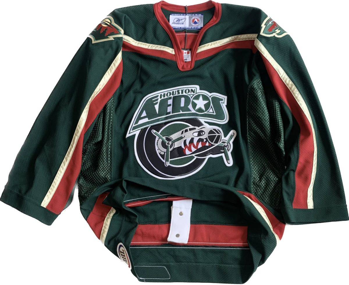 【未使用に近い】AUTHENTIC AHL Houston Aeros REEBOK CCM Hockey Jersey Fight
