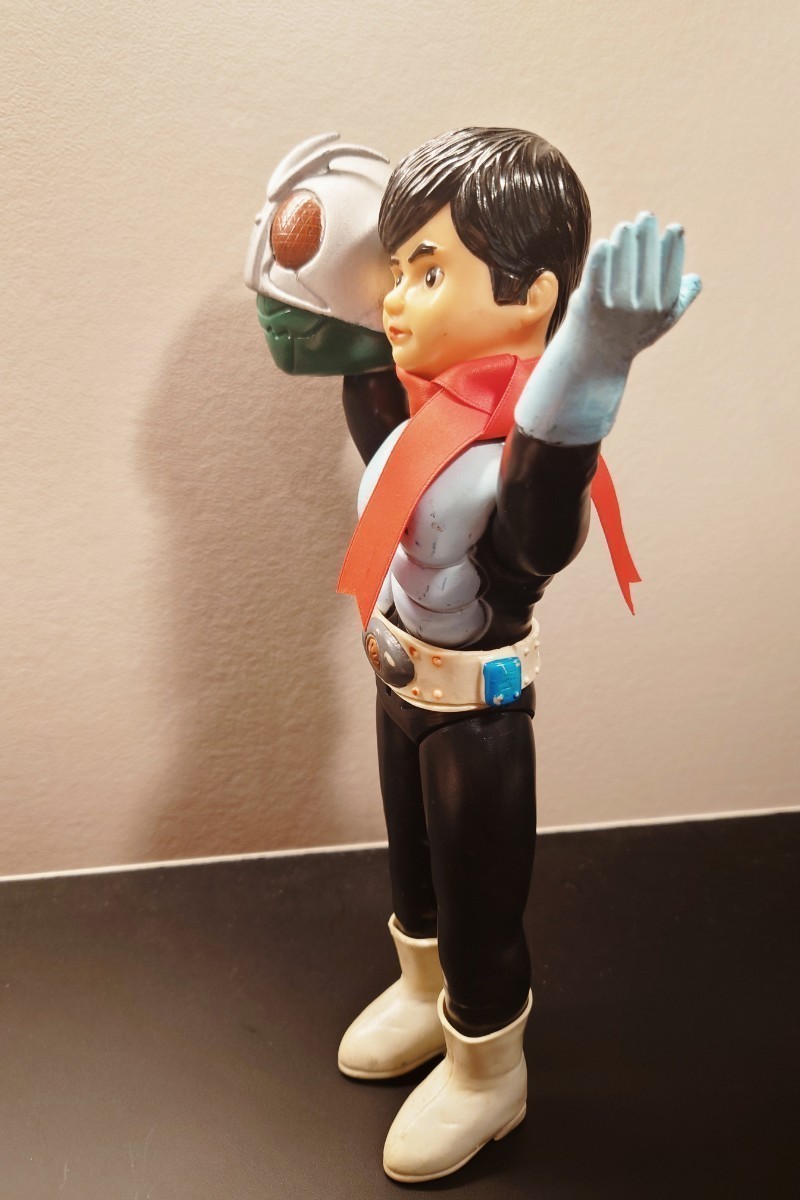 やや傷や汚れあり】旧バンダイ 仮面ライダー1号 面取れ マフラー 当時