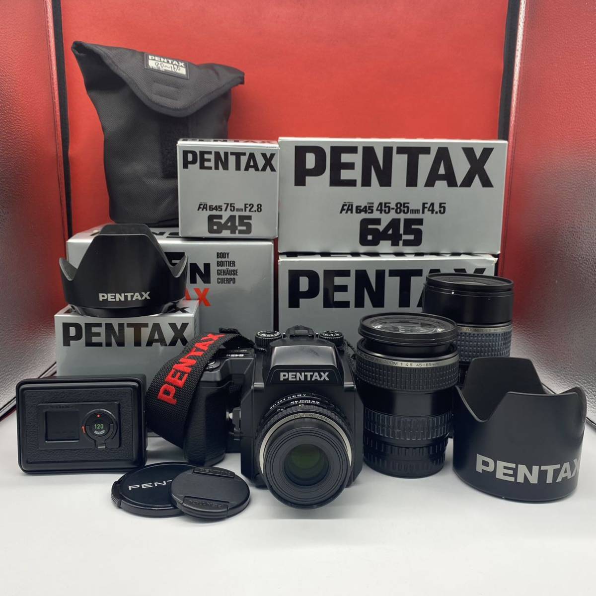 【やや傷や汚れあり】 C PENTAX 645N 中判カメラ smc PENTAXFA 645 F2.8 75mm / ZOOM F4.5