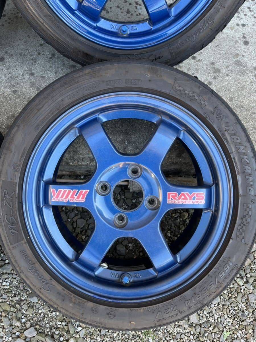 VOLKRACINGメーカー不明14 インチ＊メッシュホイール6J/オフセット（傷 