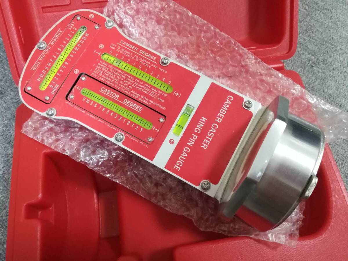 【未使用】送料無料 キャンバー キャスター キングピンゲージ 新品 認証工具 4輪 アライメントテスター 赤ケース付き 日本語説明書付き 未
