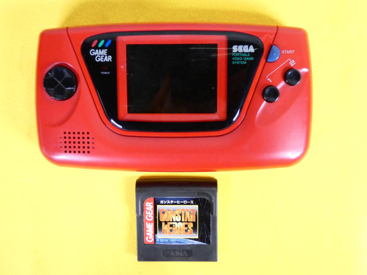 【傷や汚れあり】SEGA GAME GEAR ゲームギア HGG3210RED 赤 / ガンスターヒーローズ ソフト付き ※通電OK