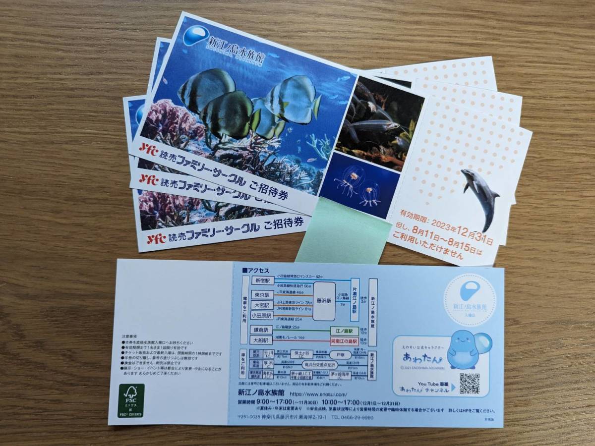新江ノ島水族館ご招待券！✖️4枚！ 新江ノ島水族館 入館ご招待券4枚 【公式通販】