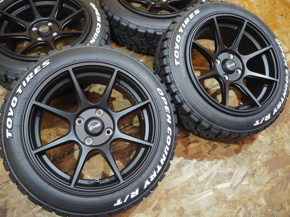 未使用】☆軽量☆165/60R15 7J+30 4H100 新品 ブロックタイヤ ホワイト