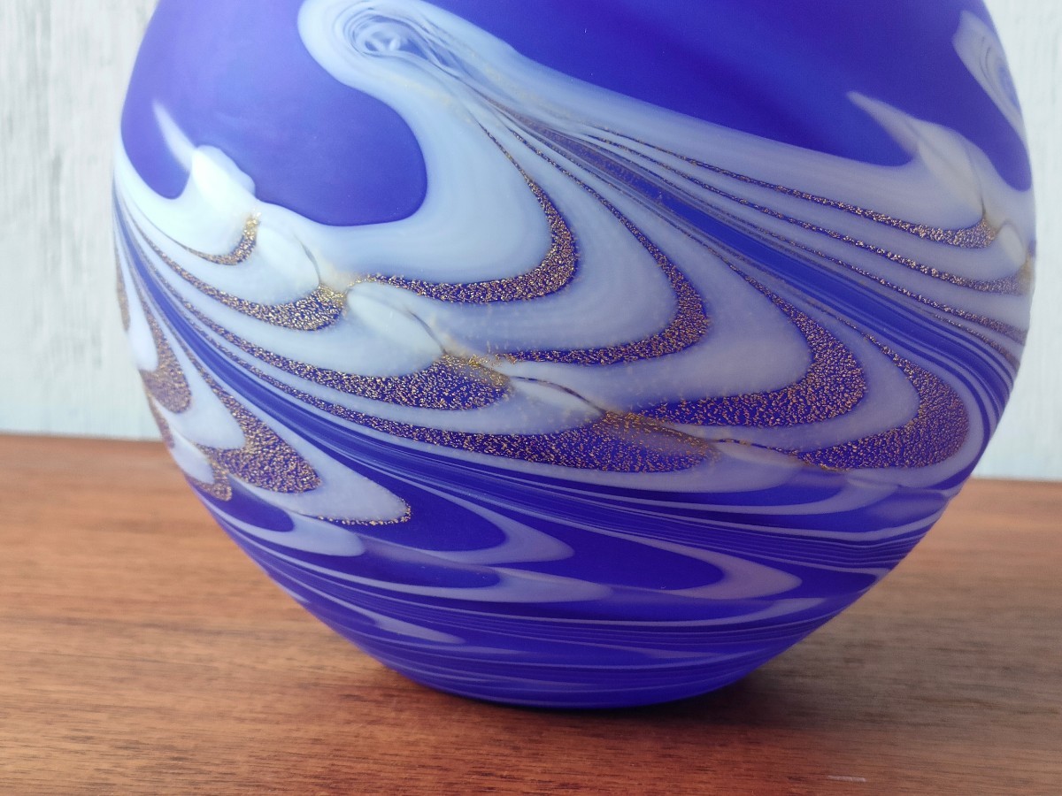 岩田久利作 ガラス 飾壺 HI23 岩田久利作 硝子花瓶 可笑しい