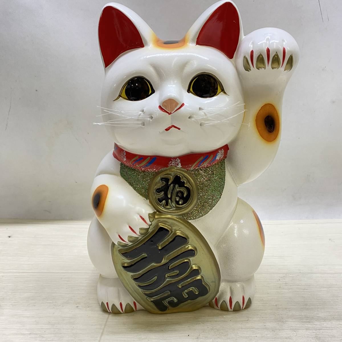 目立った傷や汚れなし】△ 美品 招き猫 置物 オブジェ インテリア 商売