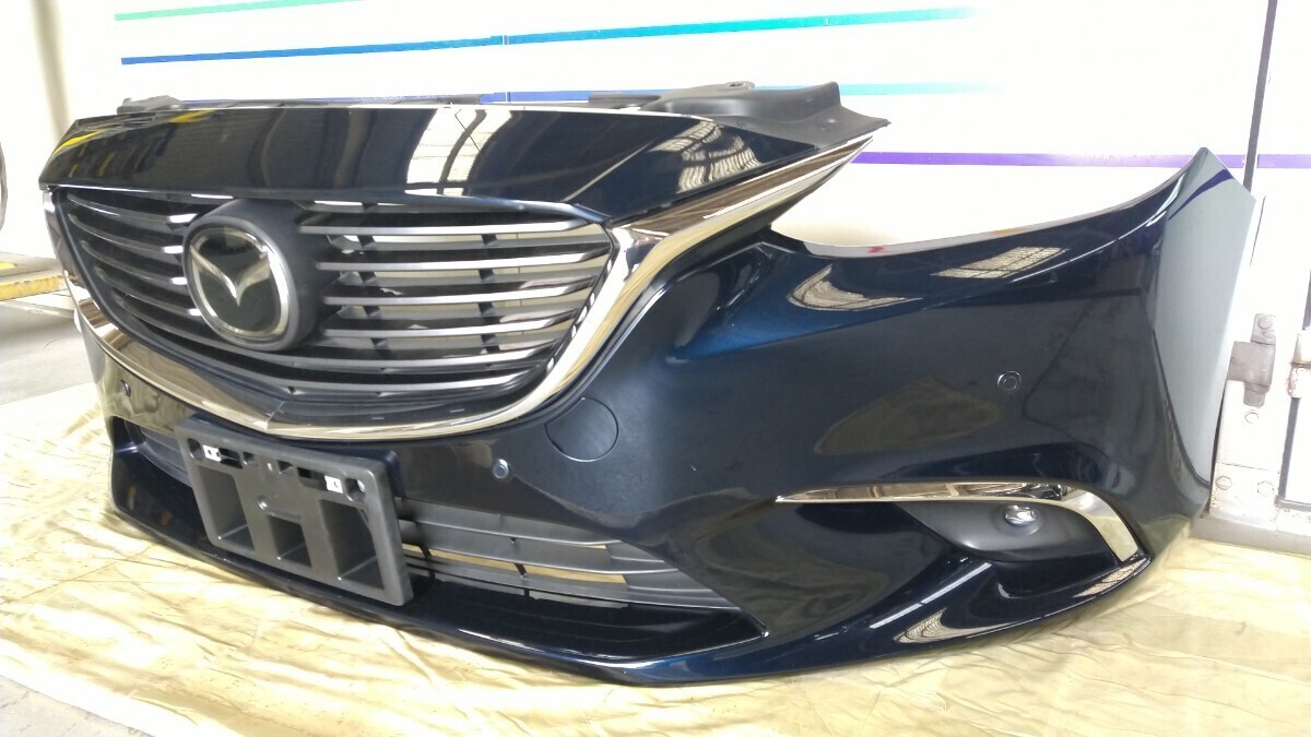 【目立った傷や汚れなし】※中古美品 アテンザ GJ2FW GJ系 中期 マツダ純正 フロントバンパーGMN3-50031( フォグ/ソナー付き ...