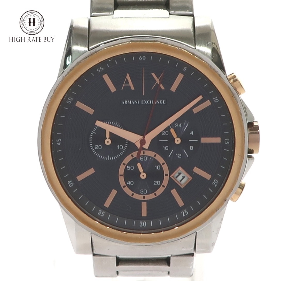 【やや傷や汚れあり】1円スタート 稼働品 ARMANI EXCHANGE アルマーニエクスチェンジ メンズ 腕時計 AX2516 クロノグラフ ...