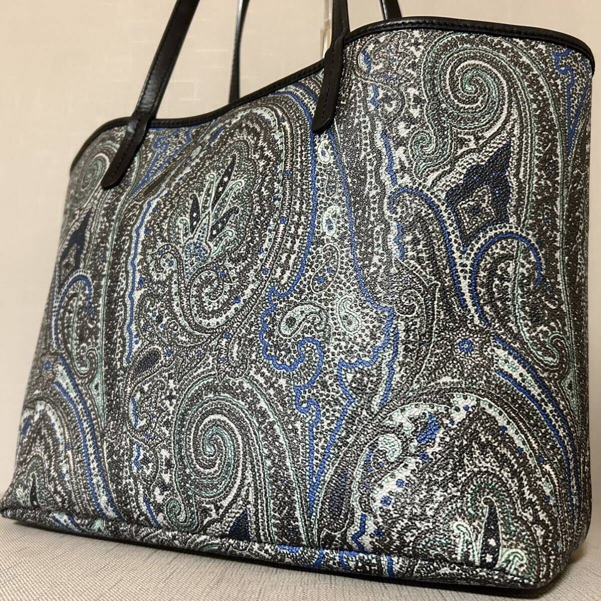 美品 エトロ ペイズリー柄 トートバッグ A4 大容量 ビジネスバッグ
