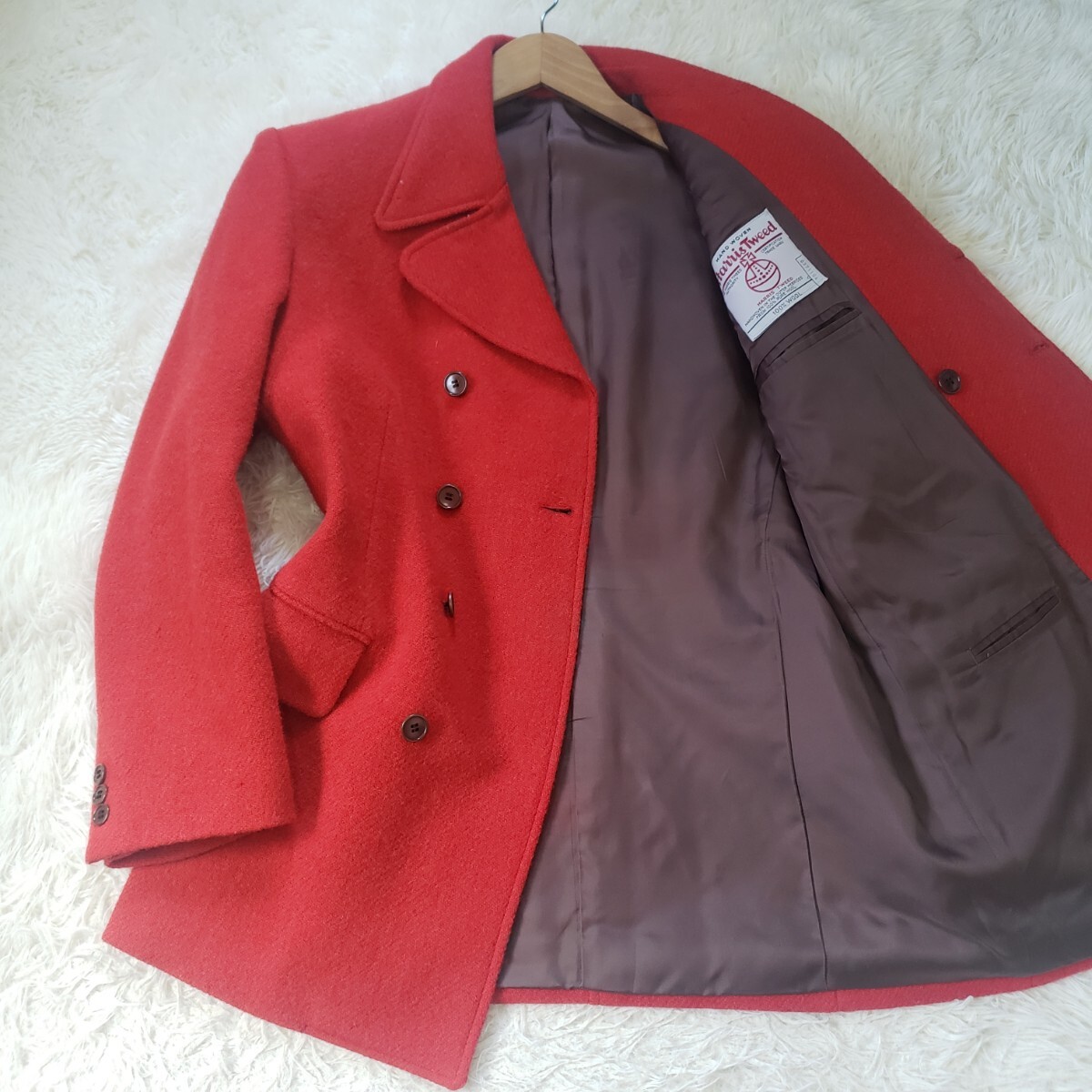 美品 ポールスミス XL 黒 ウール カシミヤ 痛快 ピーコート