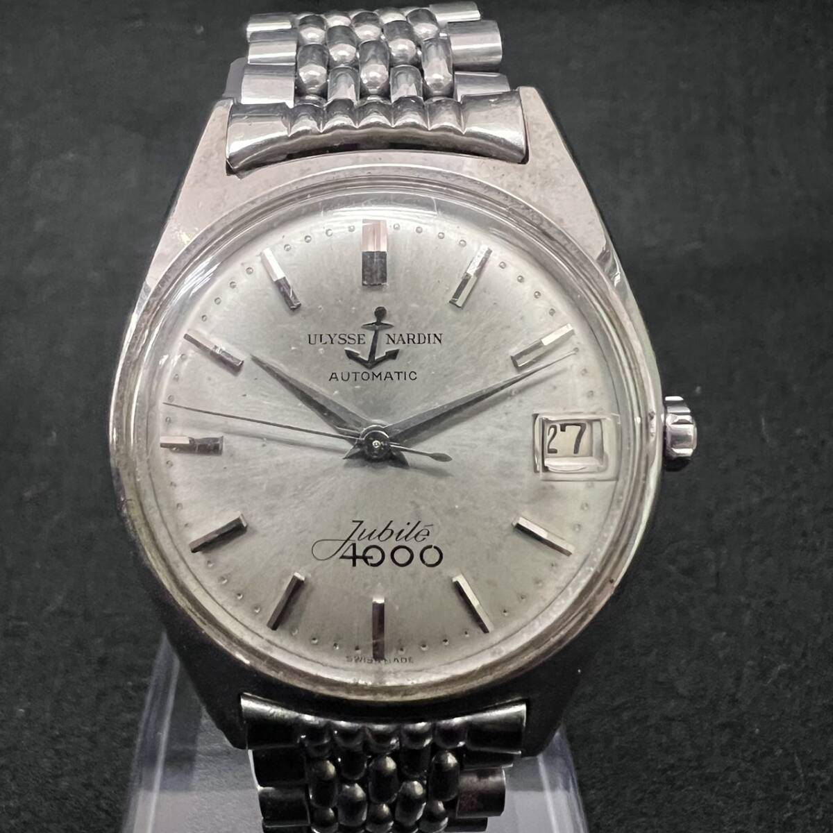 ユリスナルダンジュビリー4000ゴールドデイトATメンズ腕時計稼働品