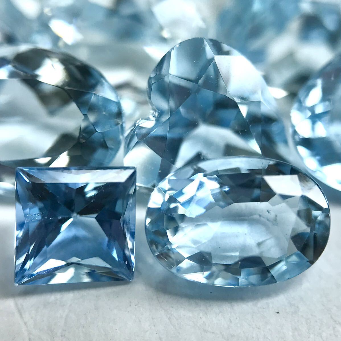 □天然アクアマリンおまとめ 50ct□ ルース 裸石 宝石 ジュエリー 