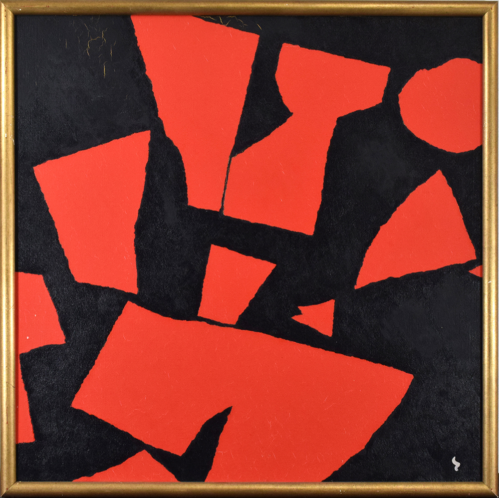 抽象画 厚塗り油彩画　作者不詳 抽象画 厚塗り画法 波 20CM角キャンバス IMPASTO TEXTURED OCEAN