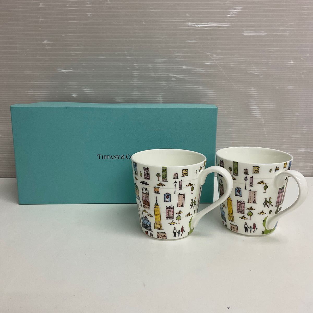 未使用】Tiffany 違い 5th Avenue ペア マグカップ ニューヨーク街