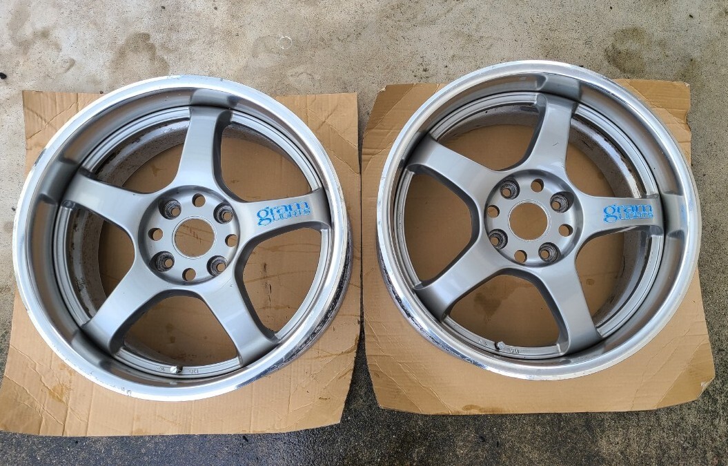 深リム カーボン調 Weds Sport RS-5 ウェッズスポーツ ホイール 2本 4H 