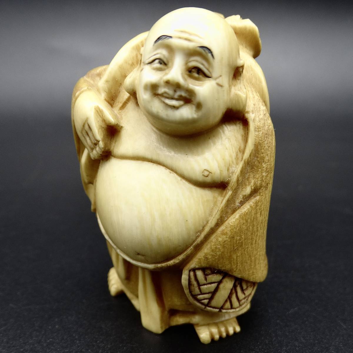 古備前香炉 布袋】識箱付備前焼 福の神 置物