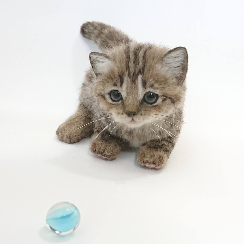 羊毛フェルト猫 サバトラ仔猫ちゃんハンドメイド 楽天市場】スターターセット付き ミニチュア サバトラの