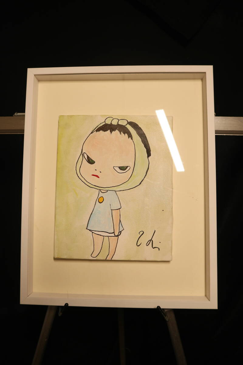 やや傷や汚れあり】【模写】奈良美智□油彩画□動物画□犬□画寸