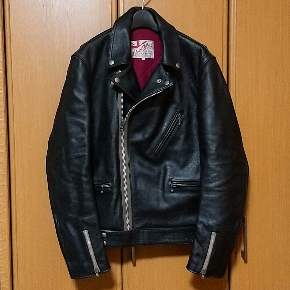 【美品】アディクトクローズ ライダースジャケット 34 Addict clothes AD-04 サイズ34 ライダースジャケット シープスキン