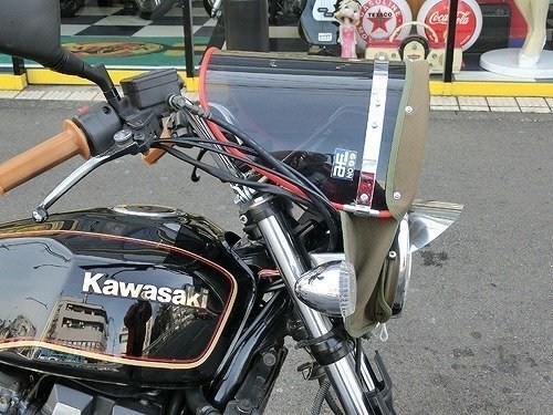 新品】【送料800円】バイク用品 Z-FATHER 旭風防 クリア(緑布タレ