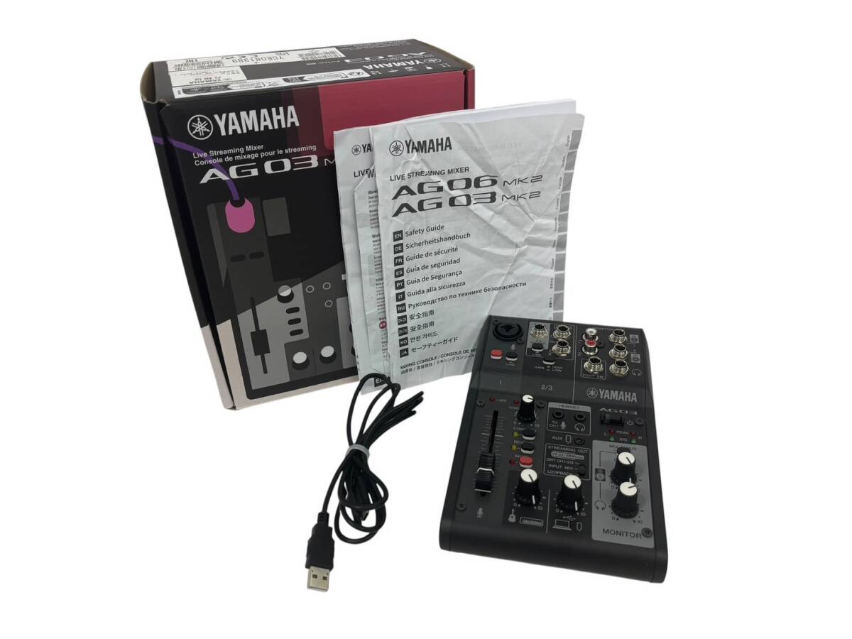 (FU)【ジャンク品】YAMAHA/ヤマハ AG03 MK2 ライブ ストリーミング ミキサー オーディオインターフェース ミキシング コンソール (FU5341)の1番目の画像