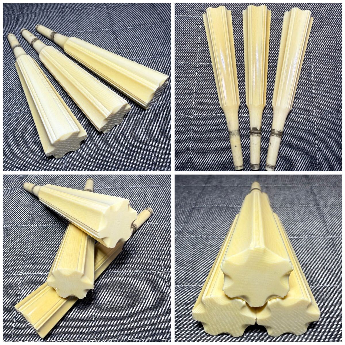 津軽三味線 用 本象牙最高級糸巻/宇柄面取/八分五厘/重量184グラム/三