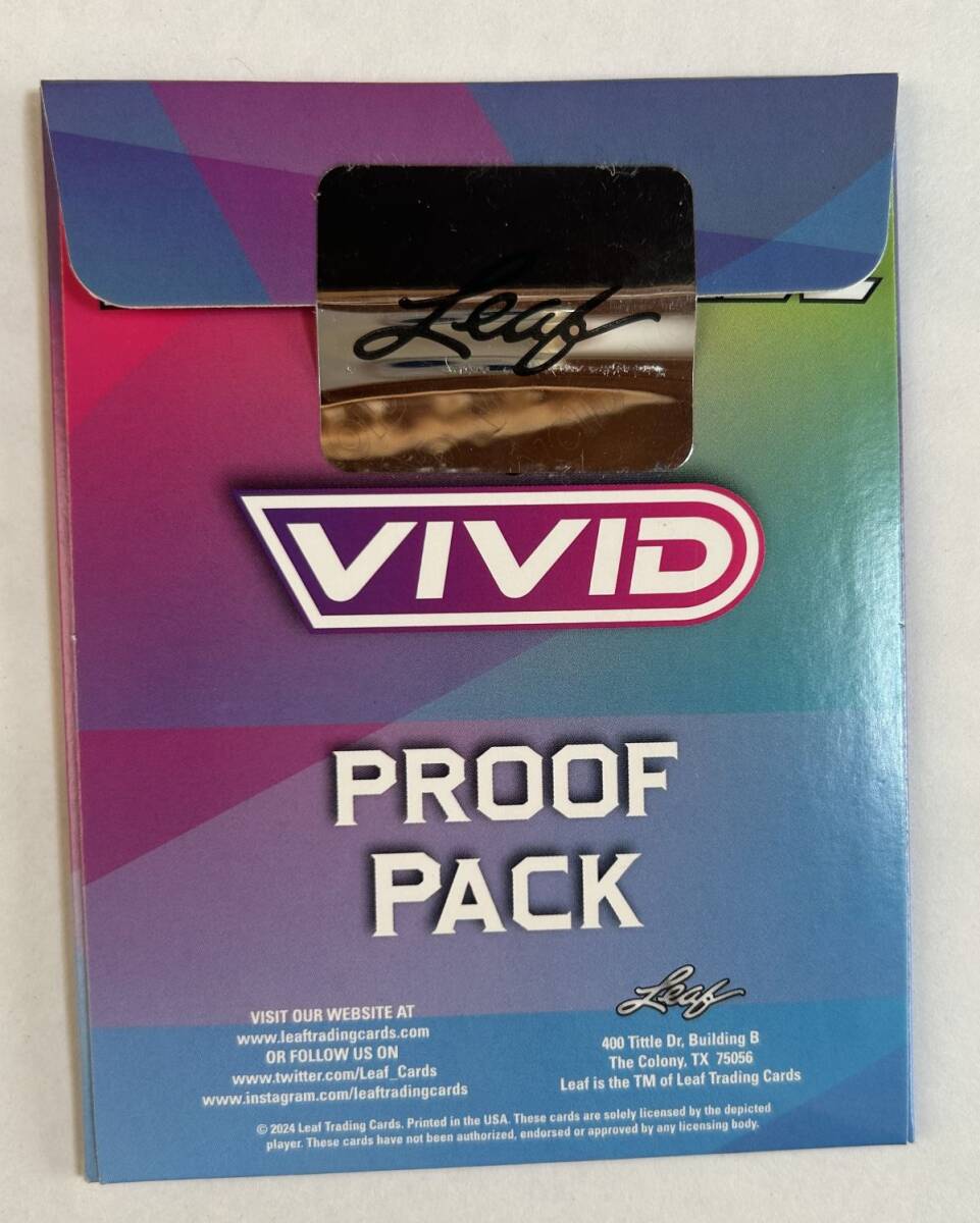 【未使用】2024 Leaf Vivid Baseball Proof Pack [未開封] パック 1 of 1 1/1 1枚入りの落札情報 ...