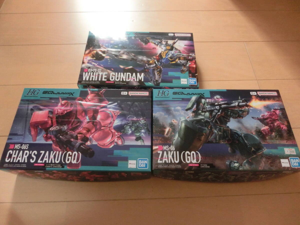 HG 1/144 白いガンダム(GQ) &amp; シャア専用ザク(GQ) &amp; 量産型ザク(GQ)　3セット　機動戦士Gundam GQuuuuuuX　ガンプラ【新品未使用】①の1番目の画像