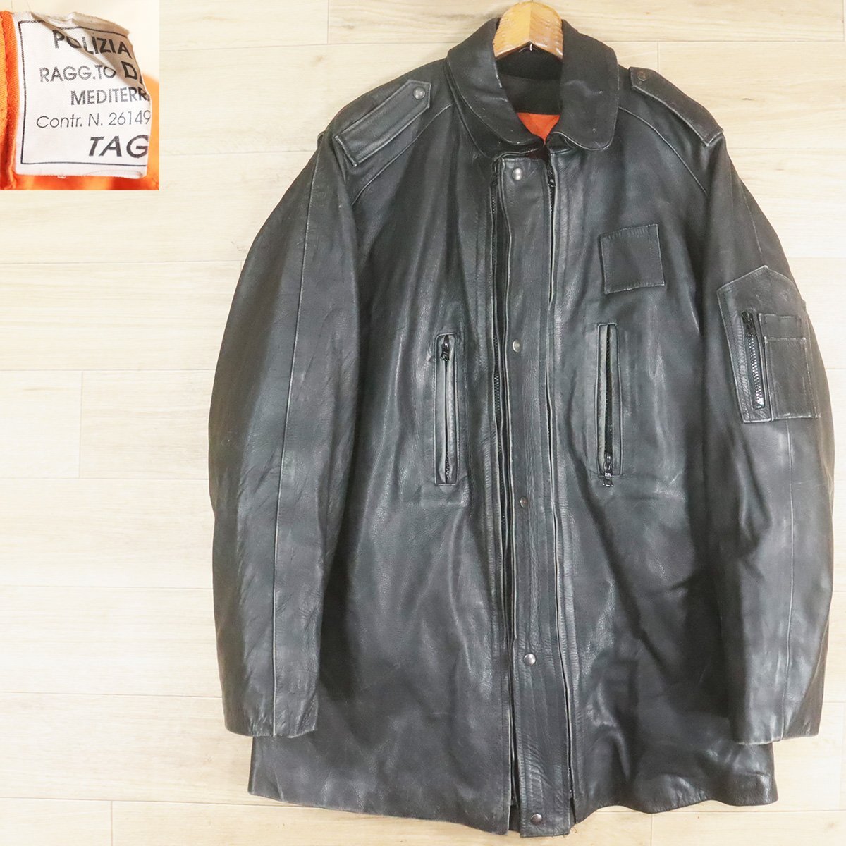 美品！SCHOTT カウハイド レザー モーターサイクルコート XL ブラック 