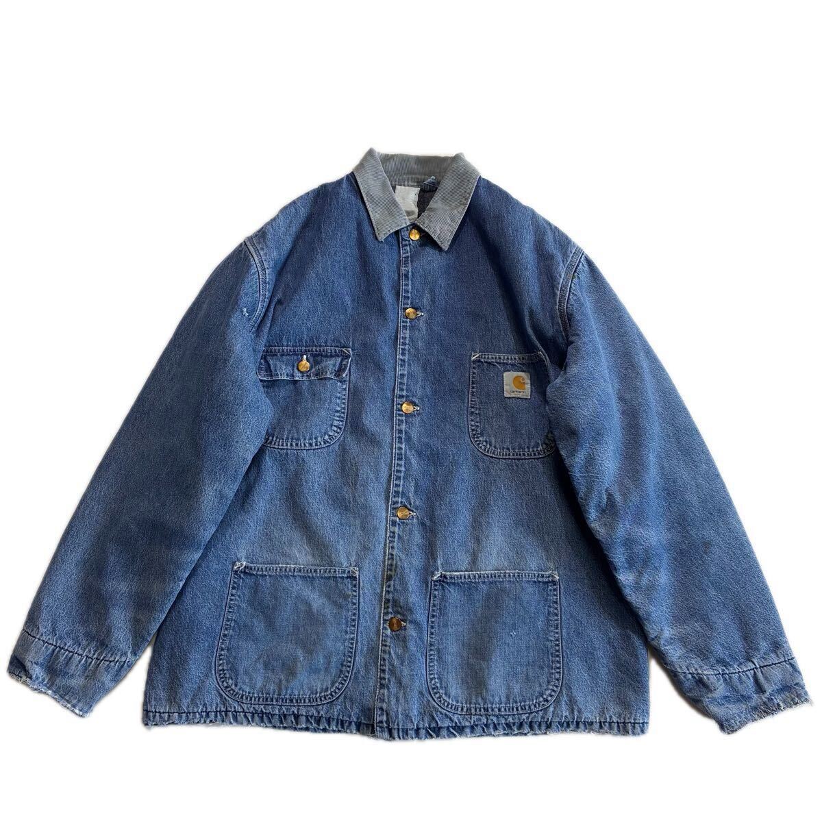 □80s USA製 Carhartt カーハート 100周年 デニムジャケット 裏 