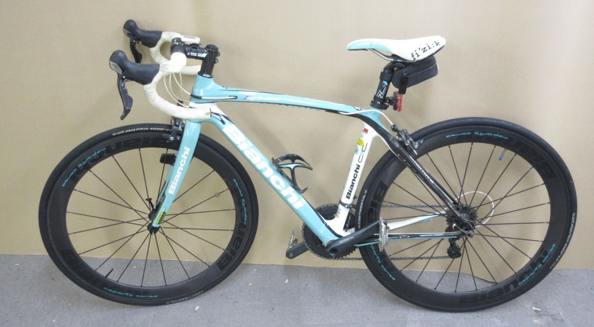 【Bianchiビアンキ】純正limitedホイール前輪◆貴重なカッコいい白リム Bianchi DRX4000 完組ホイール ビアンキ bianchi ホイール リム JALCO
