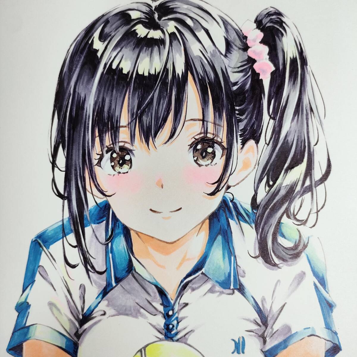 ②手描きイラスト/オリジナル/ポニーテール/女の子/ラフ画の落札情報