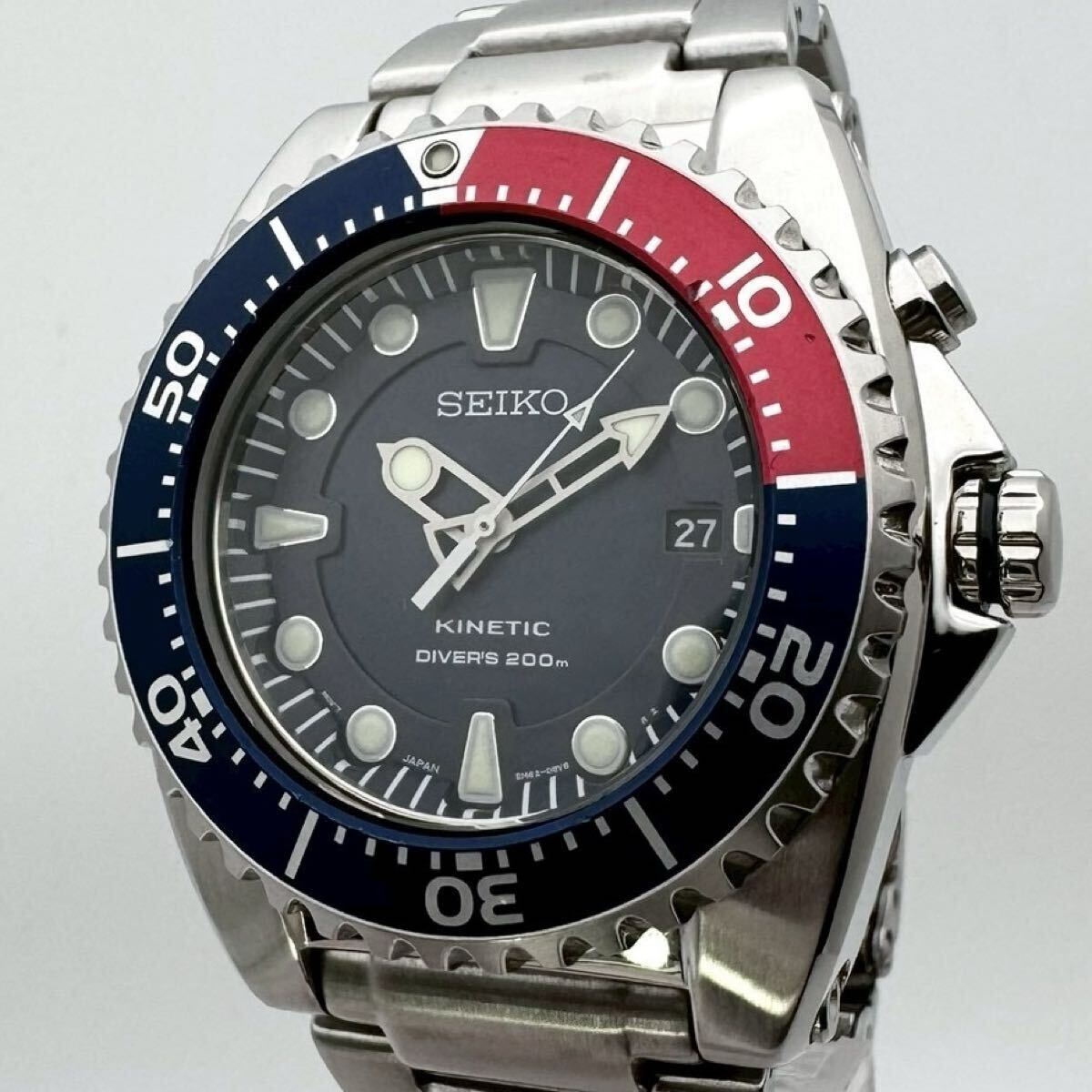 極美【二次電池新品】SEIKO KINETIC SCUBA 5M62-0BL0 SEIKO プロ 
