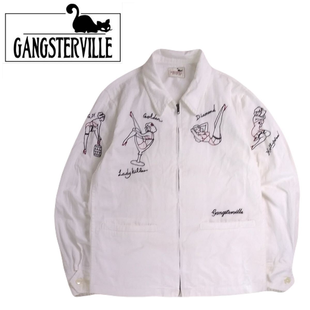 美品GANGSTERVILLEギャングスタービル30s肉厚ホースハイド黒カーコート 