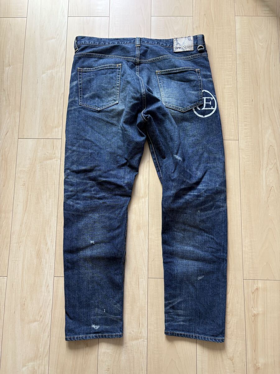 未使用に近い】uniform experiment DAMAGED DENIM TAPERED PANTS