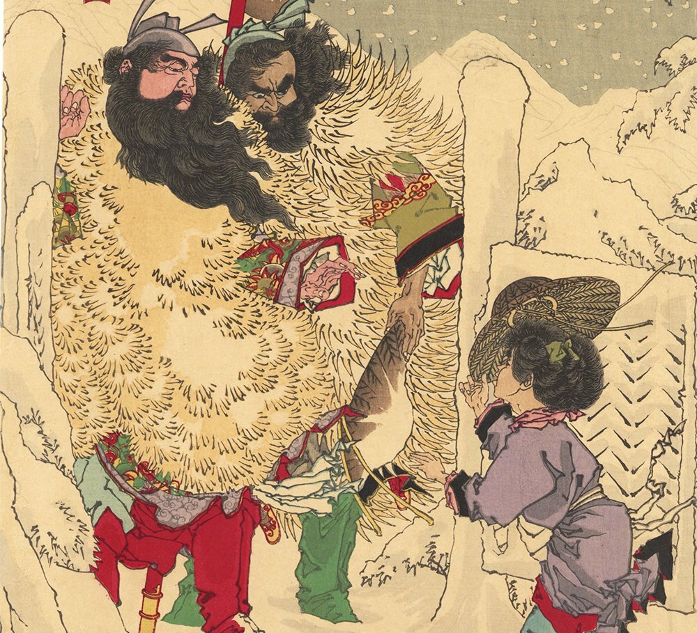中古】☆本物浮世絵☆三国志 趙雲 国芳 『通俗三国志英雄之壱人』長坂