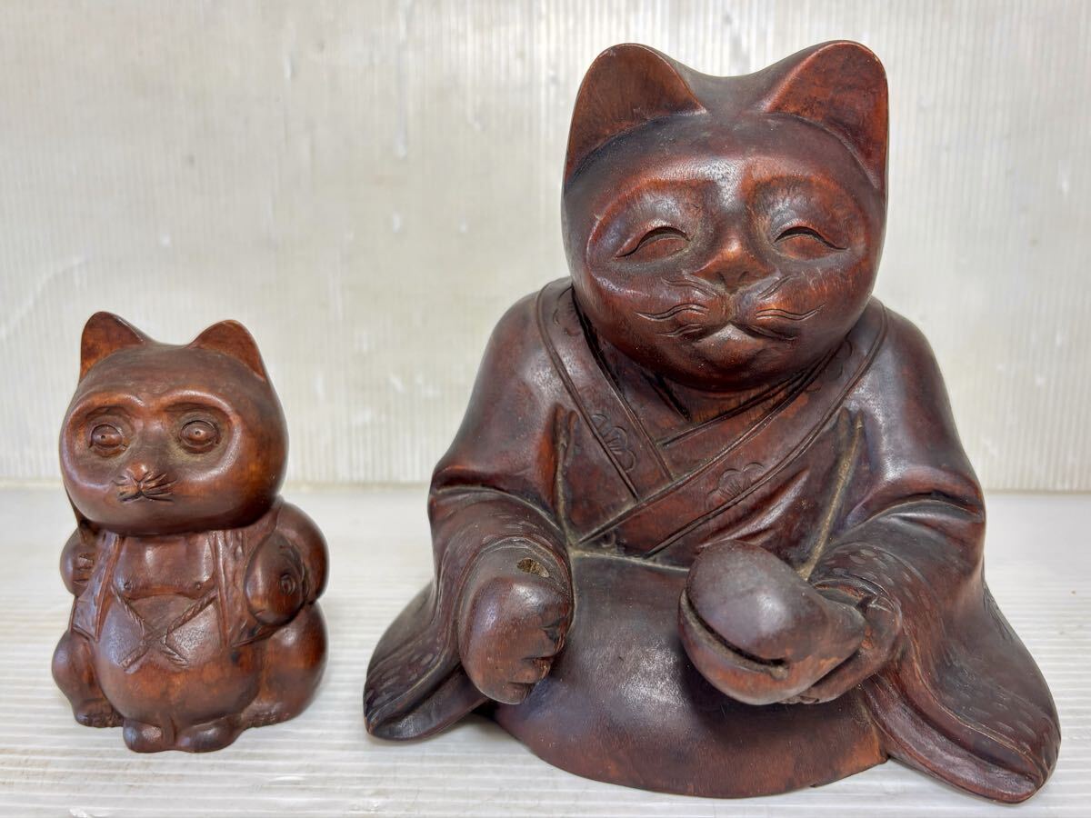 中古】【加】2932e 時代 京焼 清水 六兵衛 作 狸 置物 合箱 / たぬき