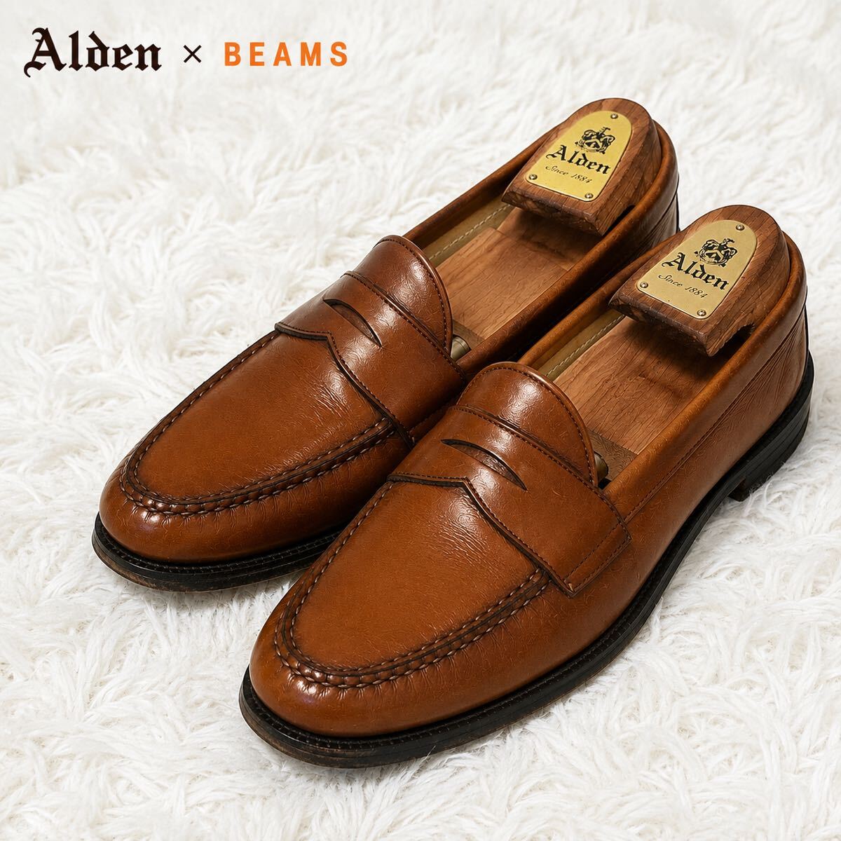 新品】新品/未使用 ALDENスエードローファー希少3554ダークブラウン8.0