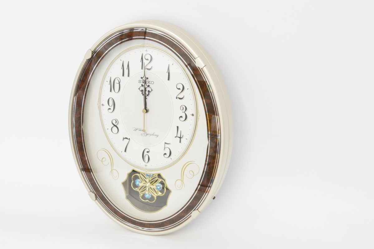 3-6-22□ SEIKO AM 222 S セイコー クロック 掛け時計 電波時計 掛時計