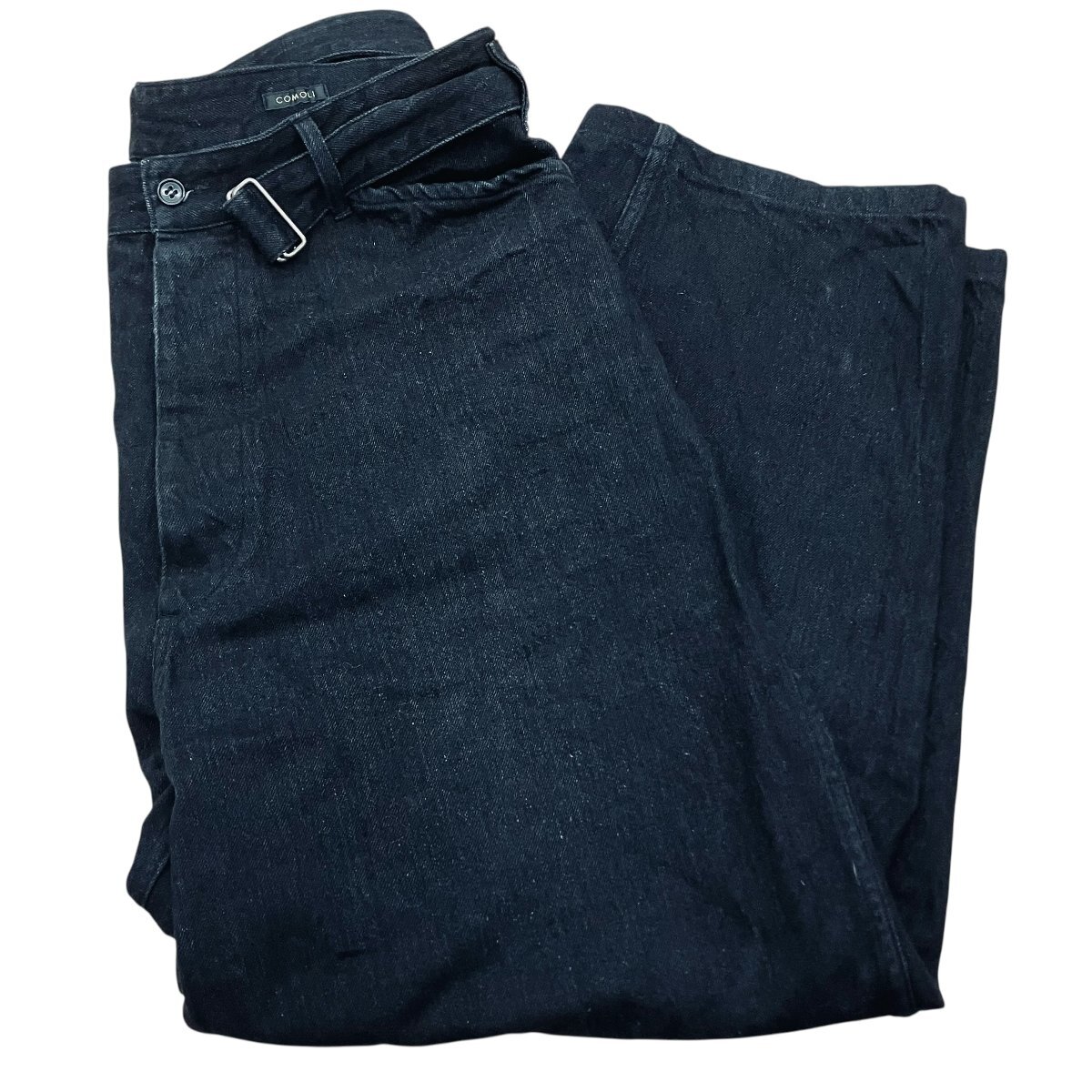 comoli コモリ 20AW デニム ベルテッドパンツ ネイビー サイズ3 試着