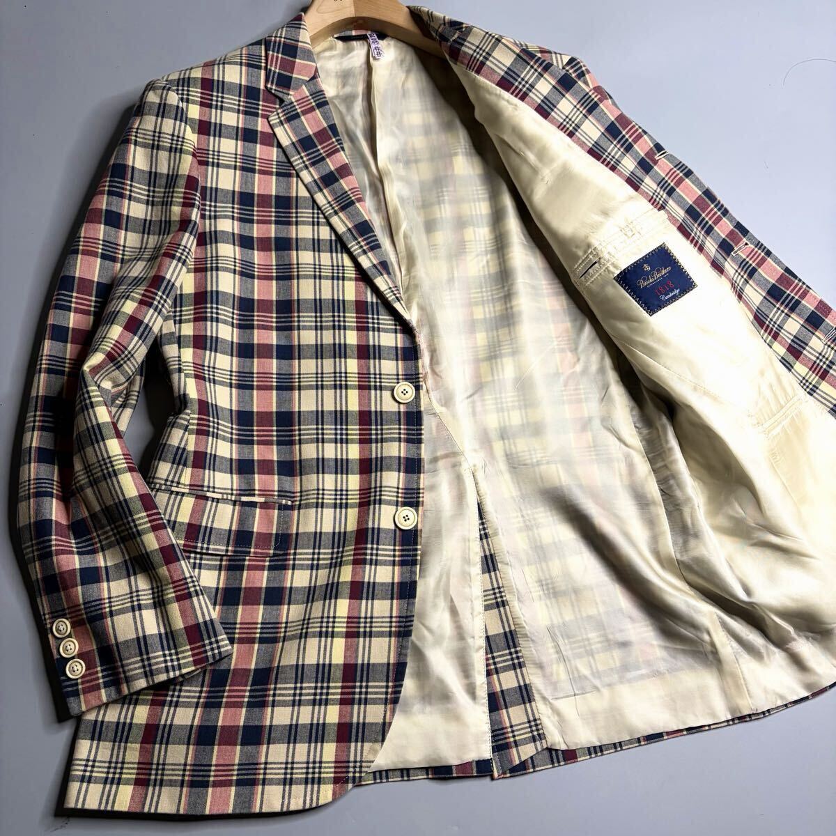 美品 ブルックスブラザーズ BROOKS BROTHERS 麻100％ マドラスチェック 