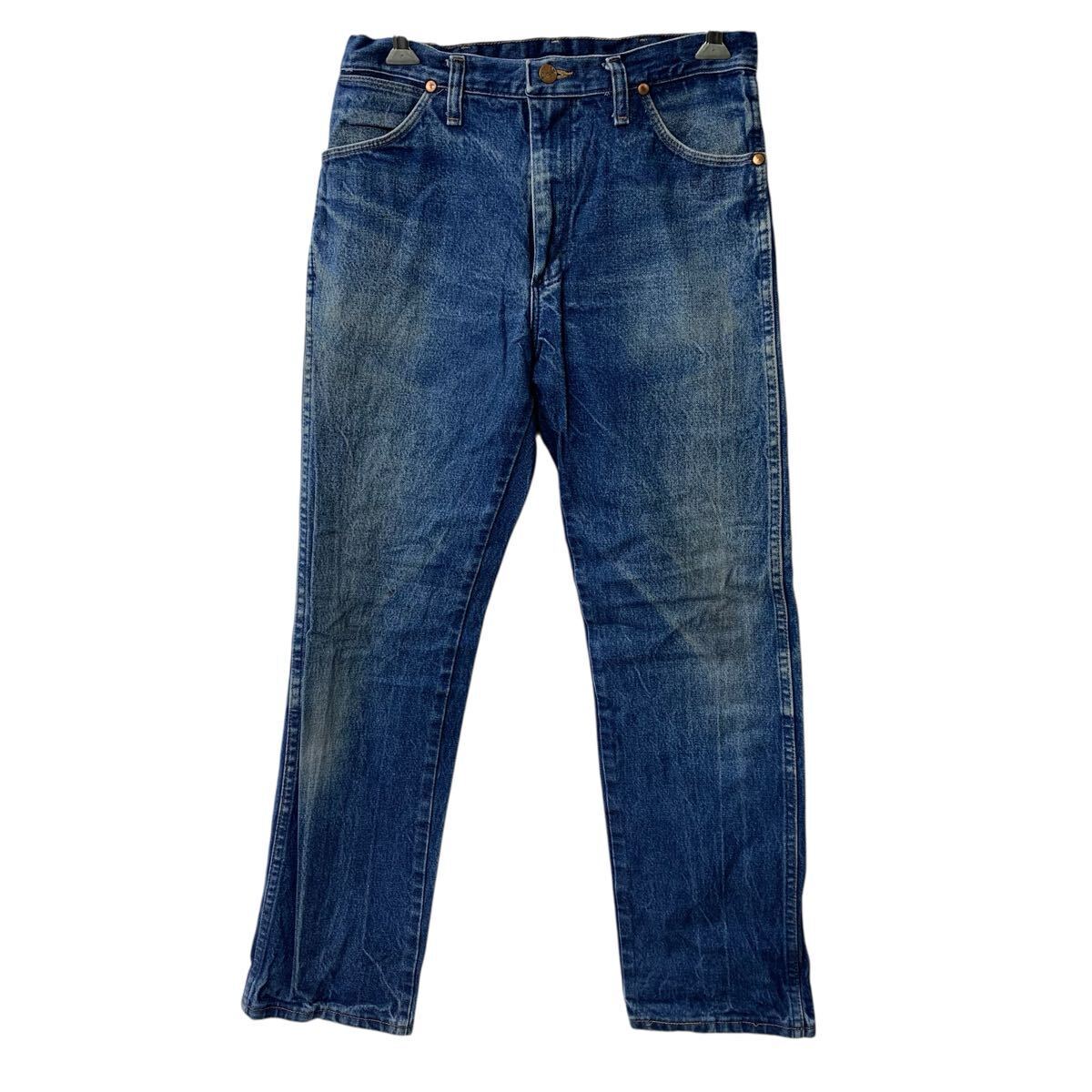 ☆ビンテージ80年代Wranglerラングラー革パッチデニムジーンズMADE IN 