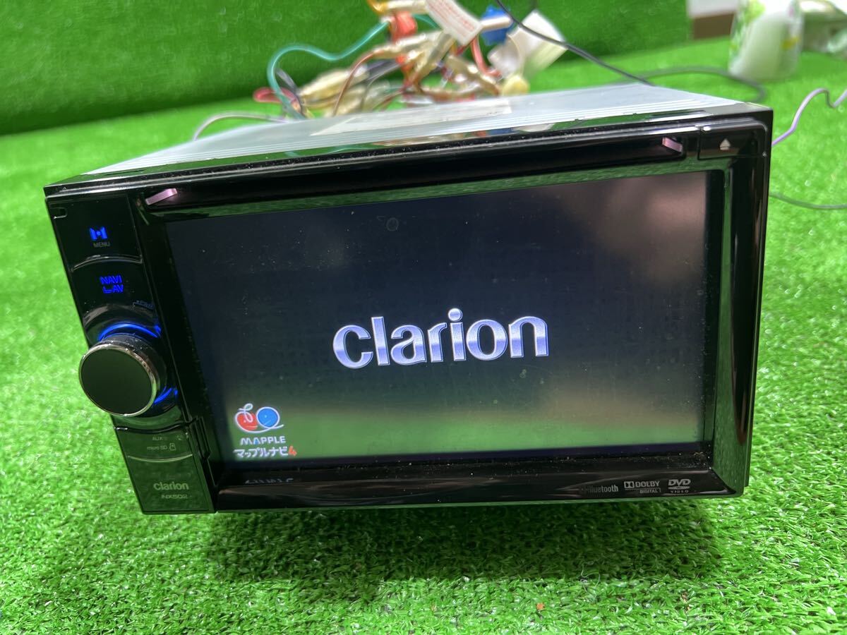 （スペーシアMK32S）純正ナビ　Clarion QY-1000 カーナビ スズキ純正ナビ QY-1000 MK32Sスペーシア ステー・パネル付き MK32S