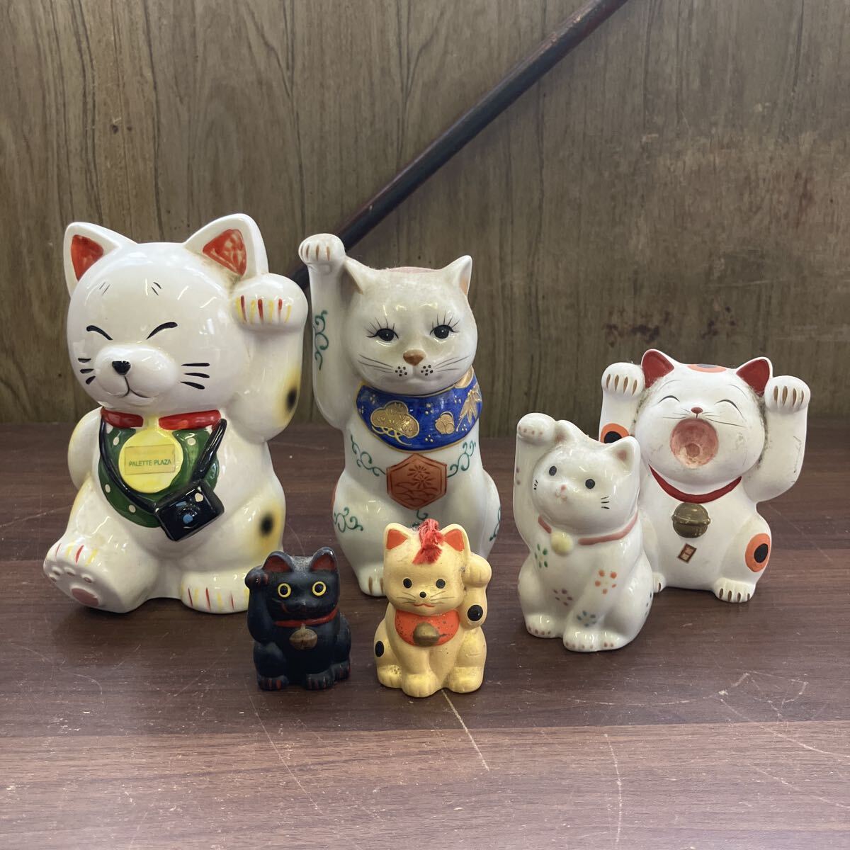 交渉あり 時代 骨董 江戸 明治 招き猫 大入 木製看板 縁起物 商売繁盛